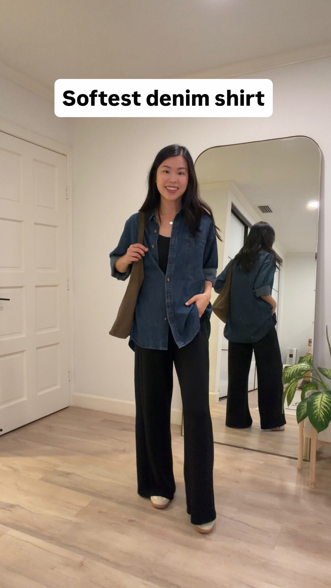 The softest, comfiest denim shirt I own. Oversized in the best way but I’d still say true to size. I’m 5’7, 122 lbs wearing a size S. These shoes are on repeat for me, size down. Leggings + wide leg pants are true to size in S. Easy everyday pieces I keep reaching for. 

#LTKHoliday #LTKOver40 #LTKmomlife