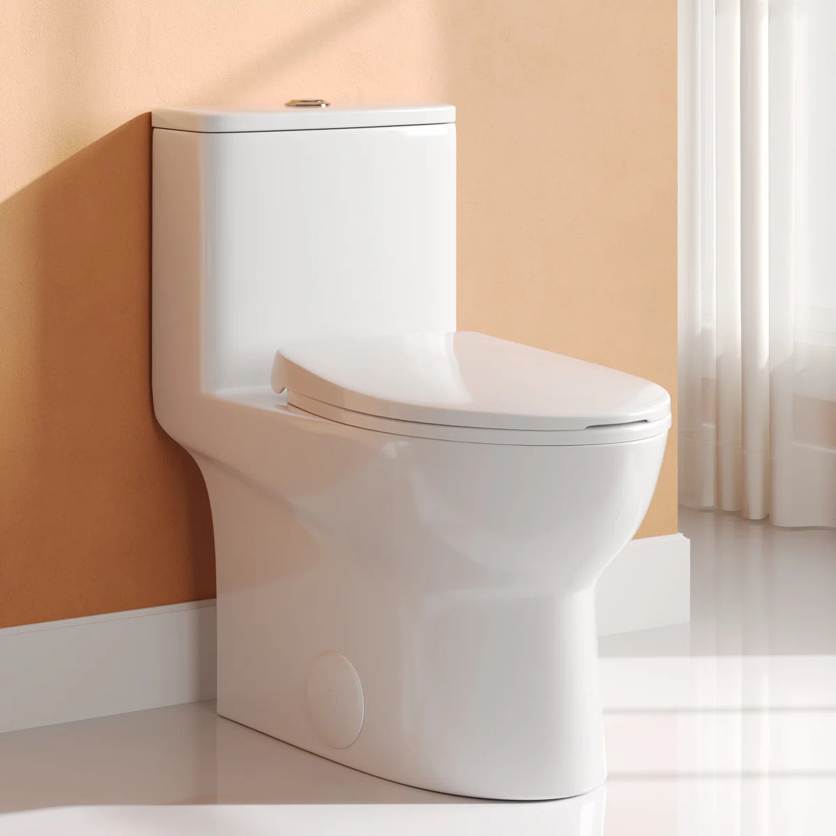 Ally Dual-Flush Elongated One-Piece Toilet with Glazed Surface Modern Toilet with Comfort Seat He... | Wayfair North America