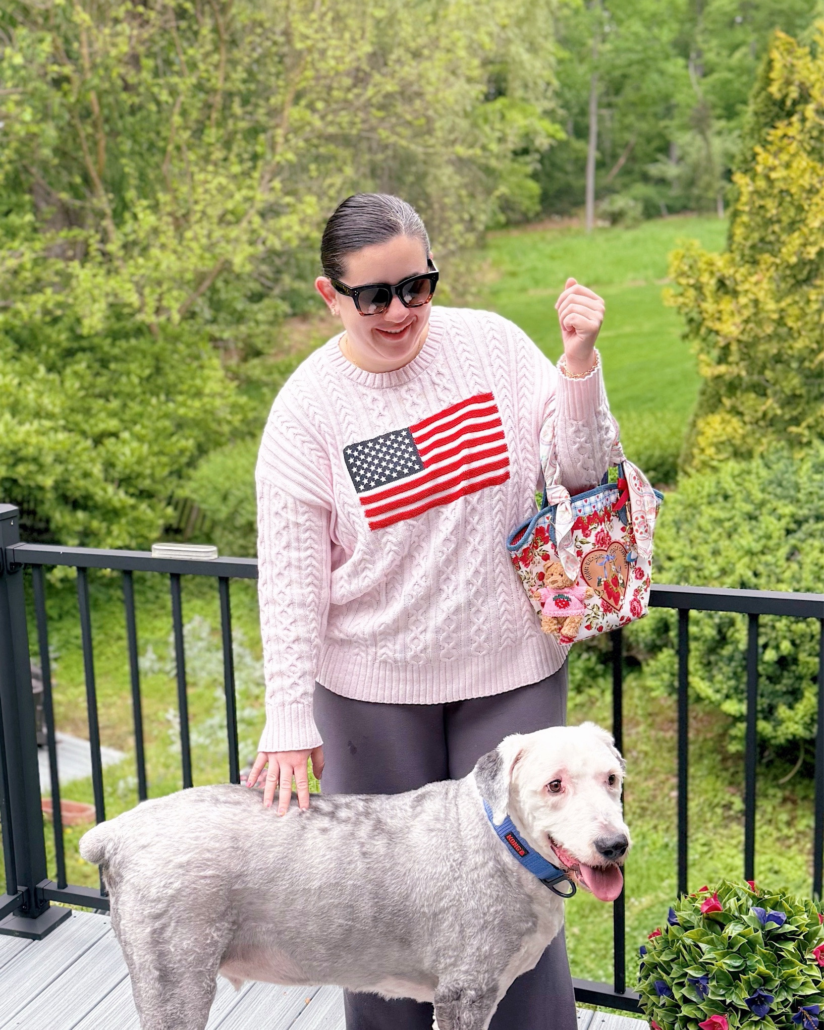 Light pink cable knit American flag sweater only $35 🇺🇸

#LTKootd #LTKSeasonal #LTKMidsize
