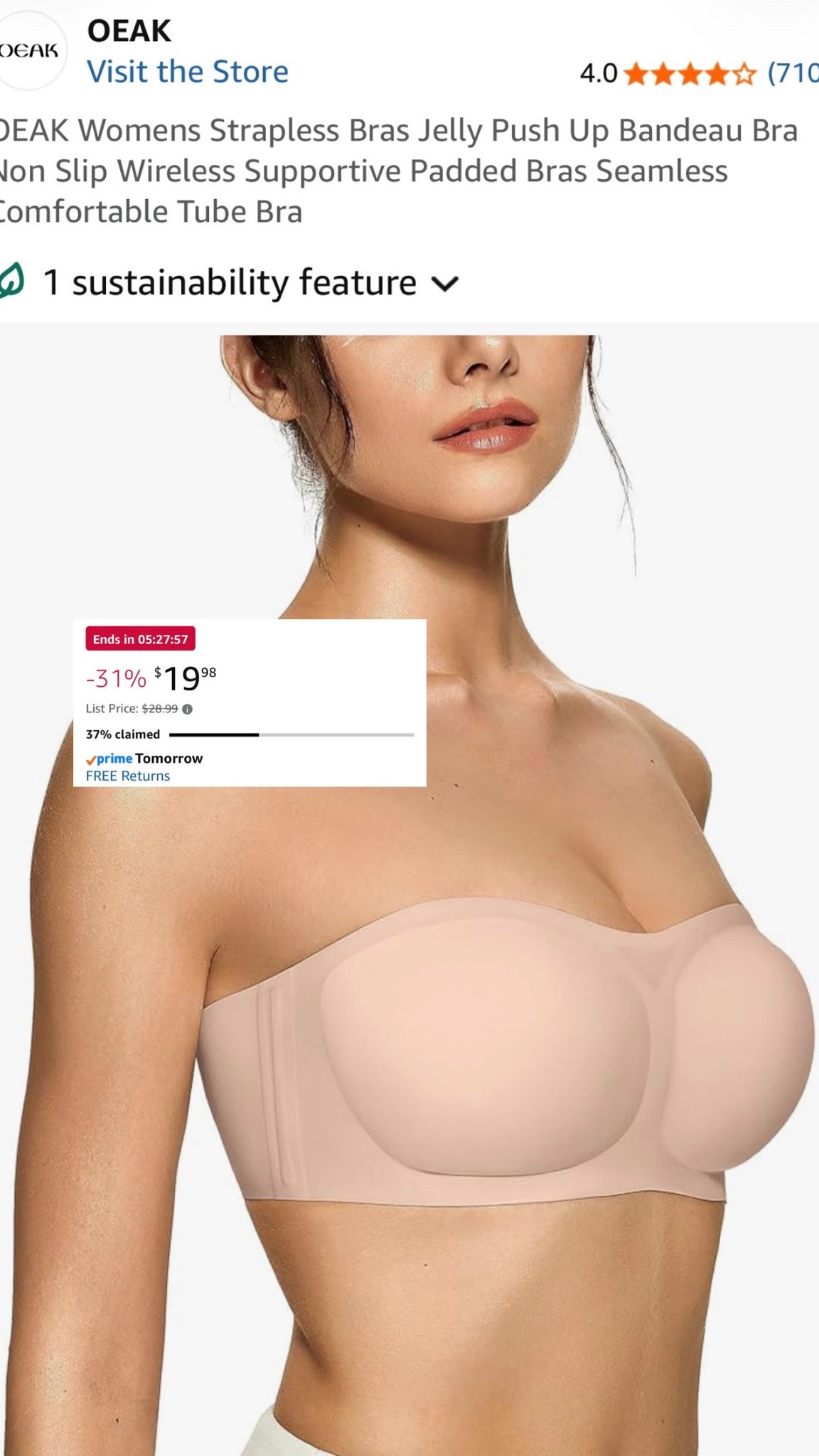 Amazon strapless bra on a lightning deal! ⚡️

#LTKSaleAlert #LTKgrwm #LTKootd