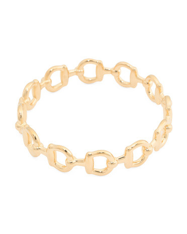 Made In Italy 14kt Gold Horsebit Link Bangle Bracelet | TJ Maxx