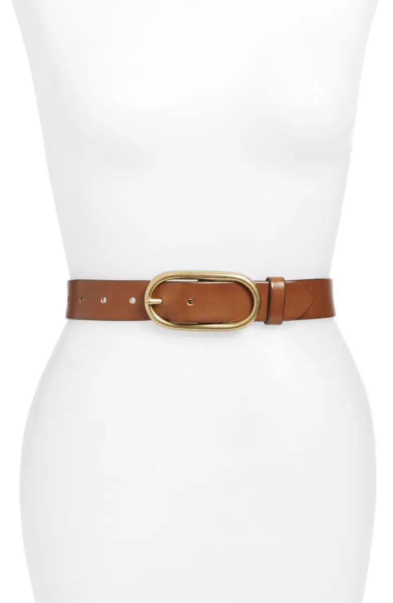 Oval Buckle Leather Belt | Nordstrom
