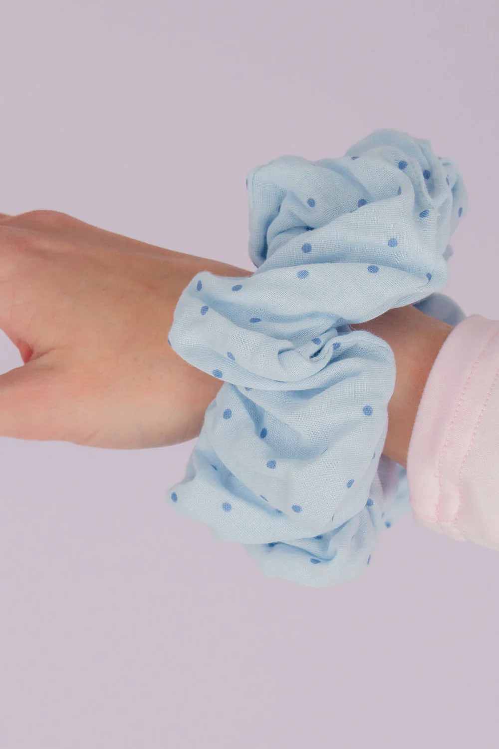 Blue Polka Dot Jumbo Scrunchie | Shop Andi