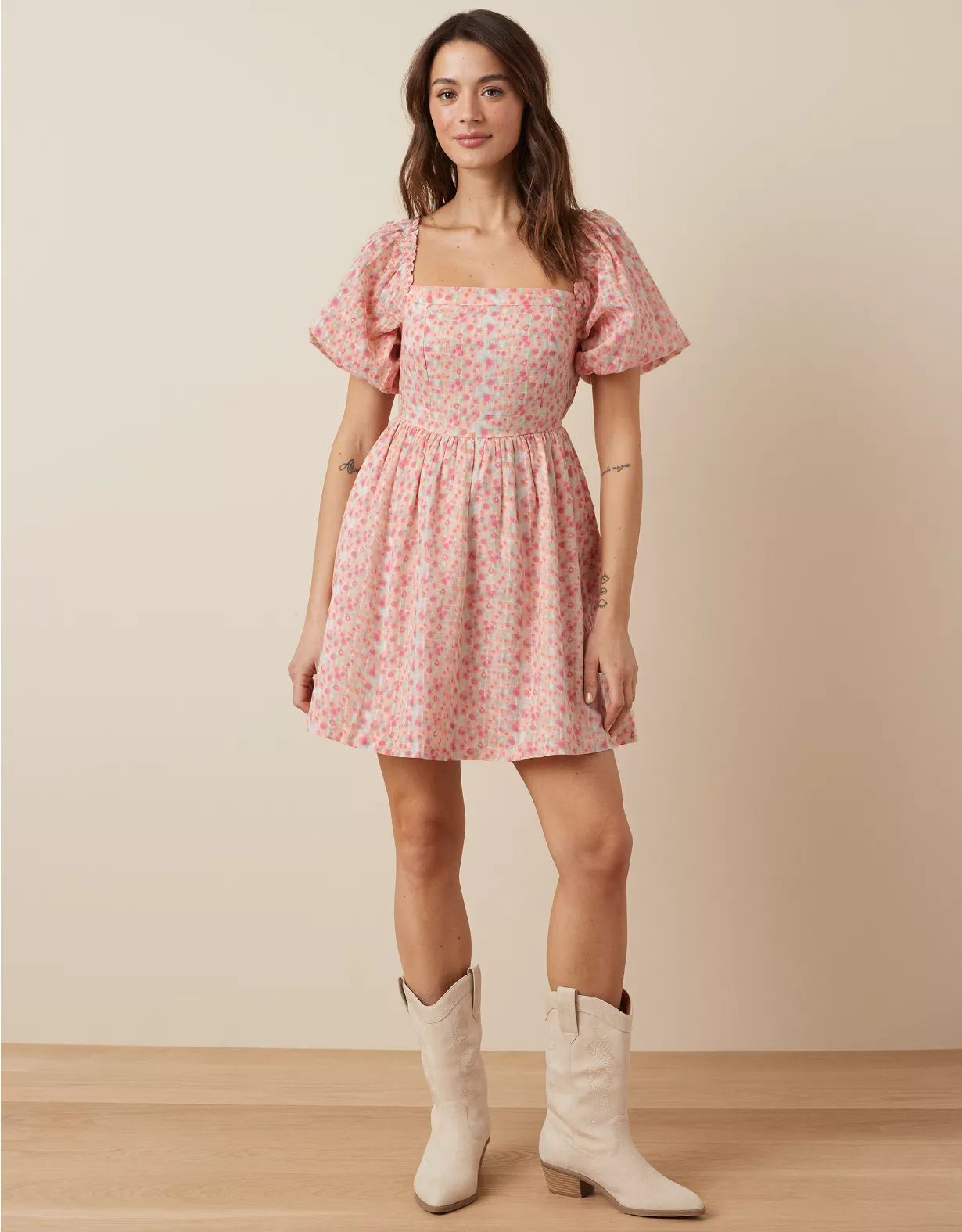 AE Puff Sleeve Mini Dress | American Eagle Outfitters (US & CA)