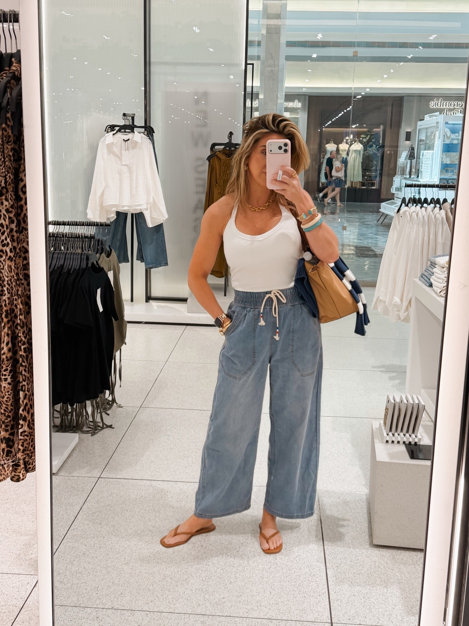 These elastic waist denim pants are so comfortable. Wore them recently for a day of shopping. 

Summer outfits over 40, cropped denim jeans , Amazon, casual weekend outfits, sandals, back to school

#LTKootd #LTKmomlife #LTKPetite