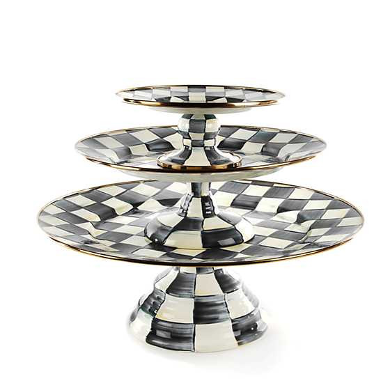 Courtly Check Pedestal Platters, Set of 3 | MacKenzie-Childs