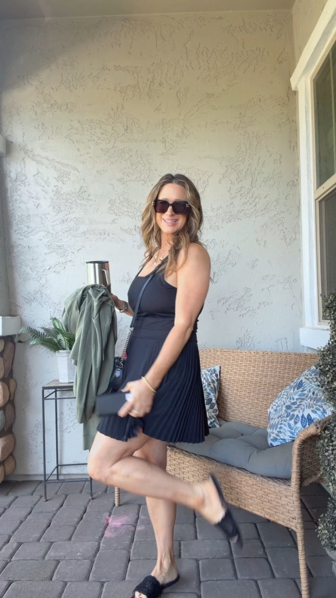 Affordable OOTD! Wearing a large in the All In Motion pleated active dress. This is one of my favorite Target finds. Has shorts attached with pockets, moisture wicking. Built-in shelf bra, open-back waist bad. 

#LTKOver40 #LTKMidsize #LTKActive