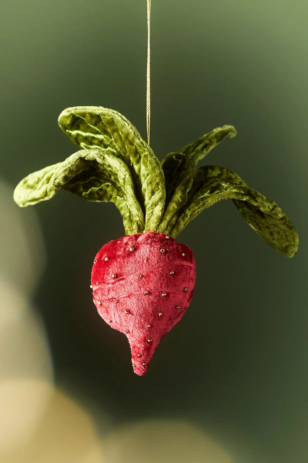Janelle Beaded Velvet Vegetable Ornament | Anthropologie (US)