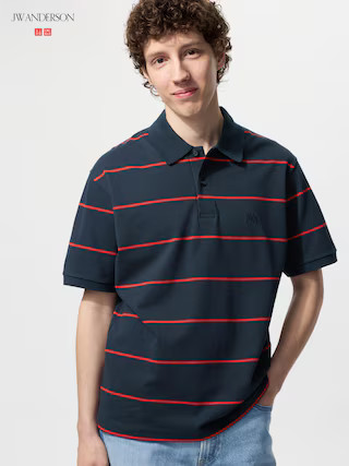 DRY Pique Polo Shirt Striped Navy Medium UNIQLO US | UNIQLO (US)