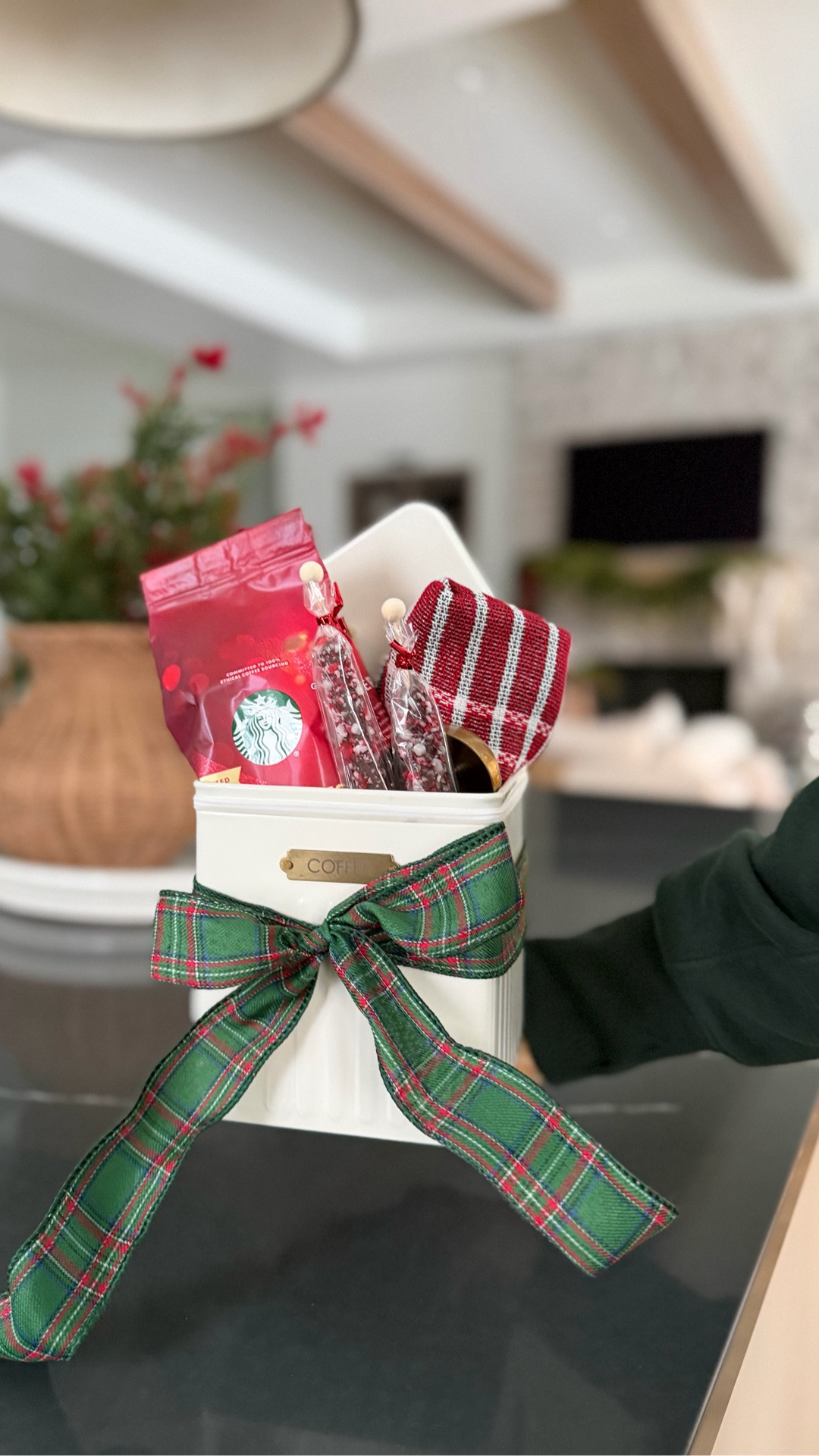 ☕️ The cutest coffee gift, they’ll actually use! Save this for the coffee lover! This white coffee tin, comes with the gold scoop, there’s also a tea canister as well (for the tea lover). I added a bag of holiday coffee, a plaid towel and chocolate stir sticks, topped with a festive ribbon. 

#coffee #coffeegift #holidaygiftideas #holidaygifting 


#LTKHoliday #LTKFindsUnder50 #LTKGiftGuide