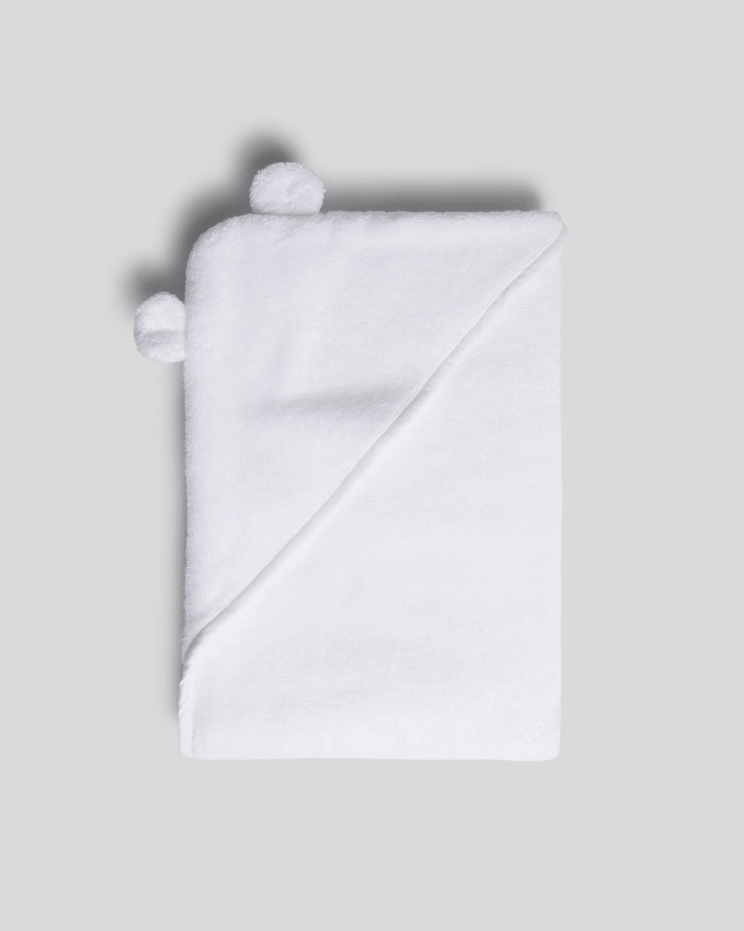 Organic Hooded Baby Towel with Ears (White) | Parachute