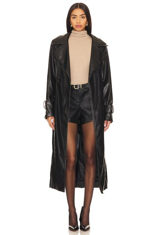 Wendy Faux Leather Shorts in Black | Revolve Clothing (Global)