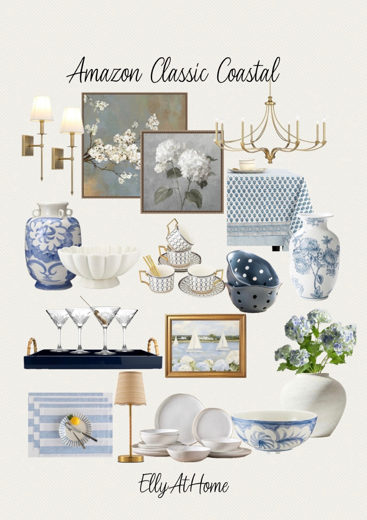 Classic coastal kitchen styling from Amazon home! Shop beautiful lighting, blue accessories, trays, vases, bowls, dinnerware, glassware, artwork, florals + more! Free shipping. 

#LTKHome #LTKSaleAlert #LTKdayinmylife