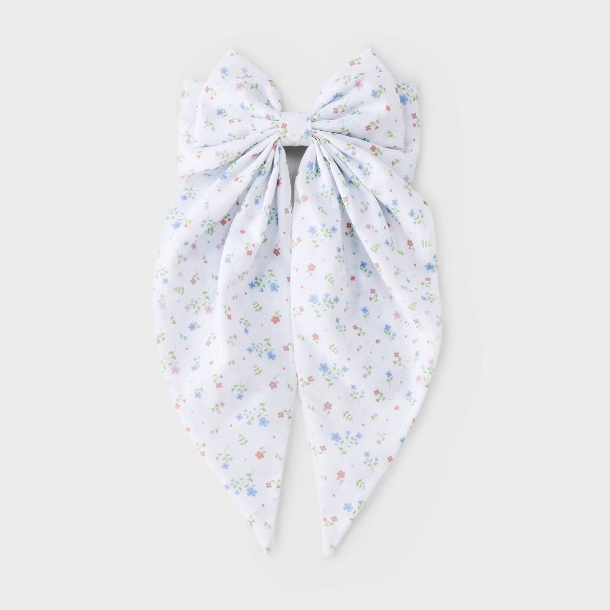 Fabric Bow Hair Barrette - Wild Fable™ White/Floral: Polyester Clip for All Hair Types, Solid P... | Target