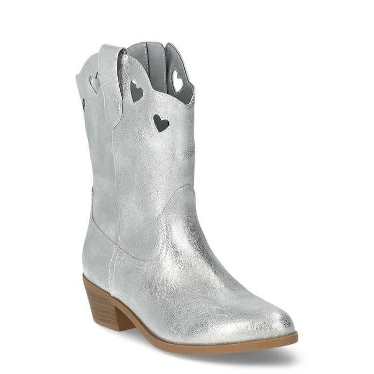 Wonder Nation Little & Big Girls Fashion Heart Western Boot - Walmart.com | Walmart (US)