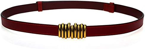 Women's 100% Genuine Leather Retro Vintage Skinny Belts Fashion Designer Buckle Waist Belt | Amazon (US)