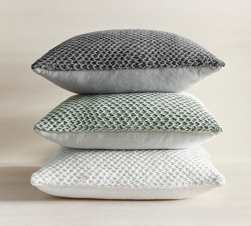 Stonewashed Handknit Pillow | Pottery Barn (US)