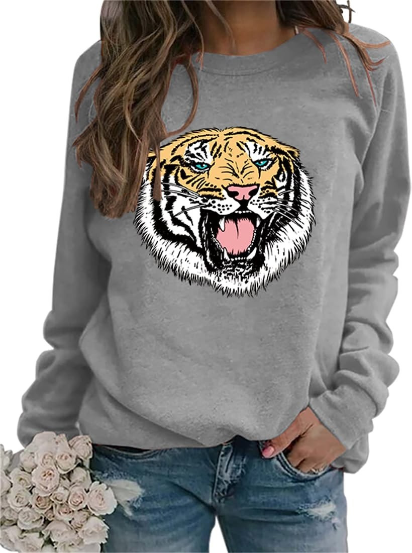 Women Casual Fall Oversized Sweatshirts For Women Long Sleeve Tops Crewneack Cute Graphic Loose F... | Amazon (US)