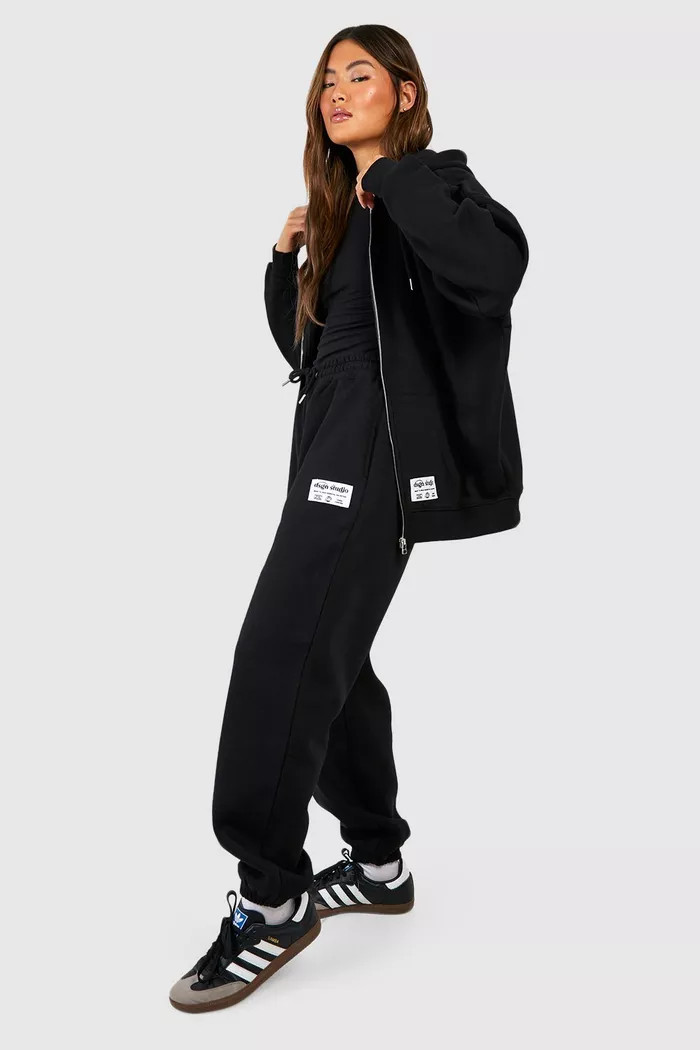 DSGN STUDIO 3 Piece Racer Bodysuit Zip Through Hoodie Tracksuit | boohoo (US & Canada)