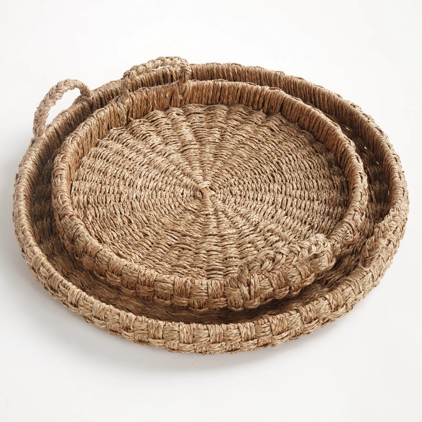 SAWYER ROUND TRAYS WITH HANDLES, SET OF 2 | Wayfair North America
