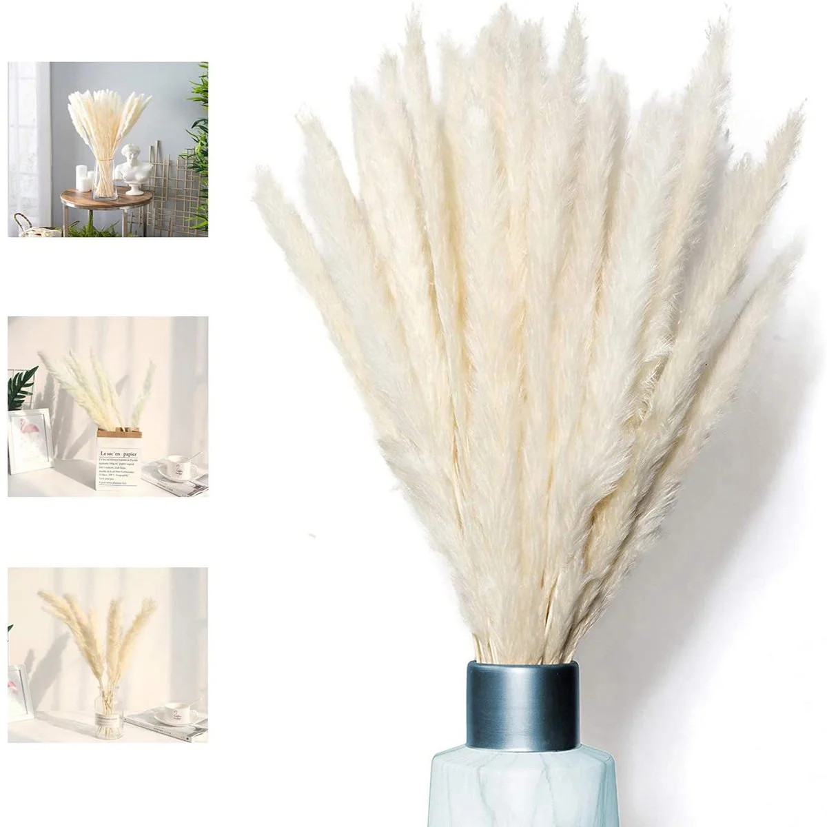 Baumaty 30 Pcs Dried Pampas Grass 17"/43cm Natural Pompous Grass Pompass Branches Plants for Vase... | Walmart (US)