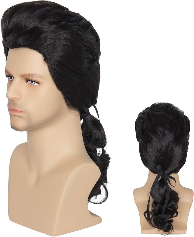 Miss U Hair Men Boy Short Wavy Brown Wig Adult Colonial Wig Costume Cosplay Party Wig Halloween | Amazon (US)