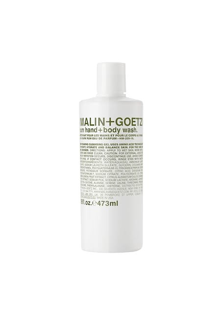 Malin + Goetz Rum Hand + Body Wash, soothing hydrating body soap for men and women, prevents dry ... | Amazon (US)