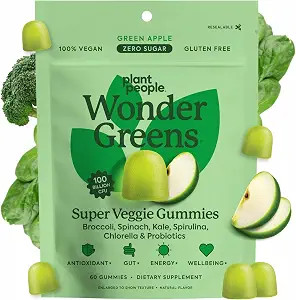 Plant People WonderGreens Veggie Gummies Super Greens with Probiotics Multivitamin Support Gummy ... | Amazon (US)