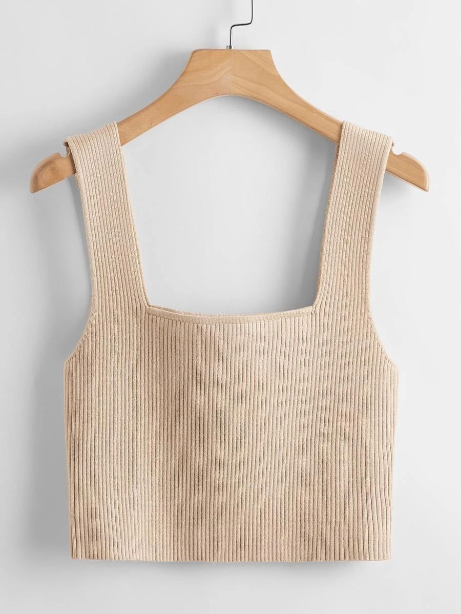 Solid Ribbed Knit Top
   
      SKU: swtop25210413167
          (1000+ Reviews)    $8.00         ... | SHEIN