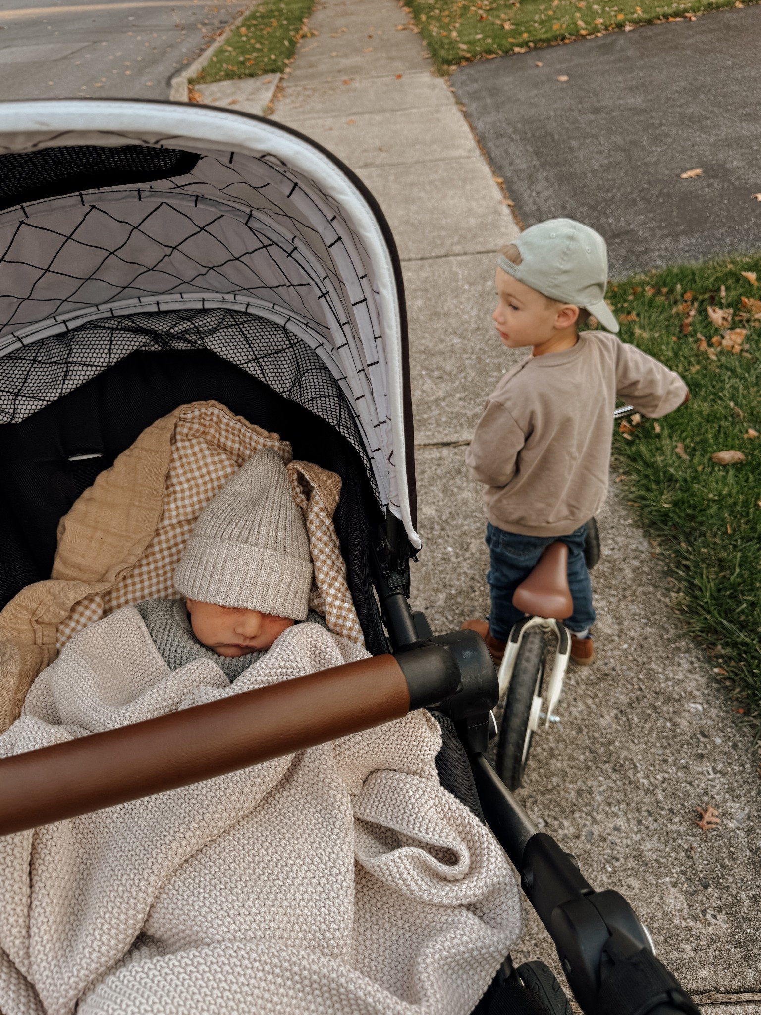 Autumn morning walk with my boys 🤍 

🚲🫶🏼🧢




#LTKBaby #LTKmorningroutine #LTKmomlife