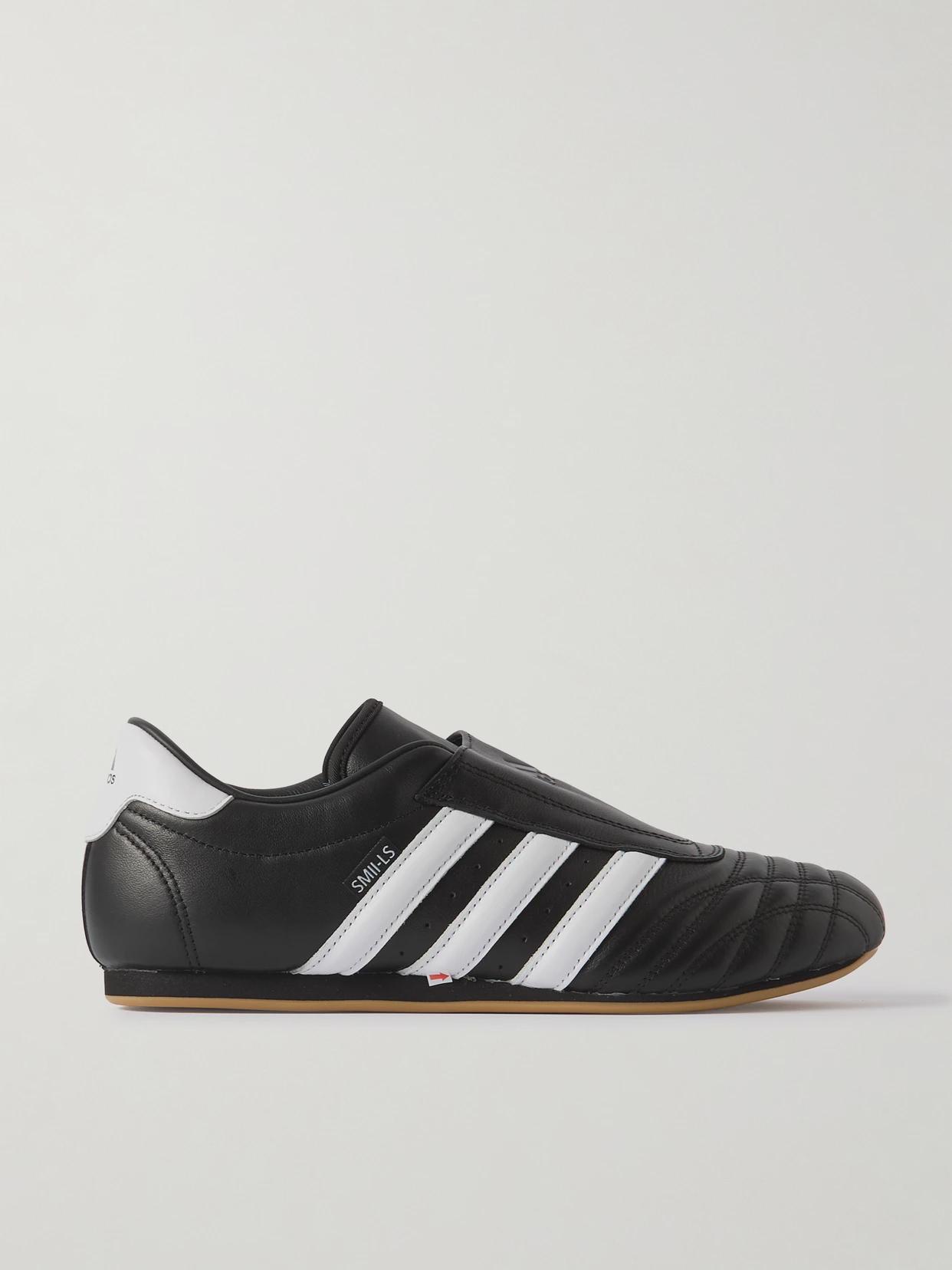 adidas Originals - Taekwondo Striped Leather Sneakers - Black - UK 8.5 | NET-A-PORTER APAC