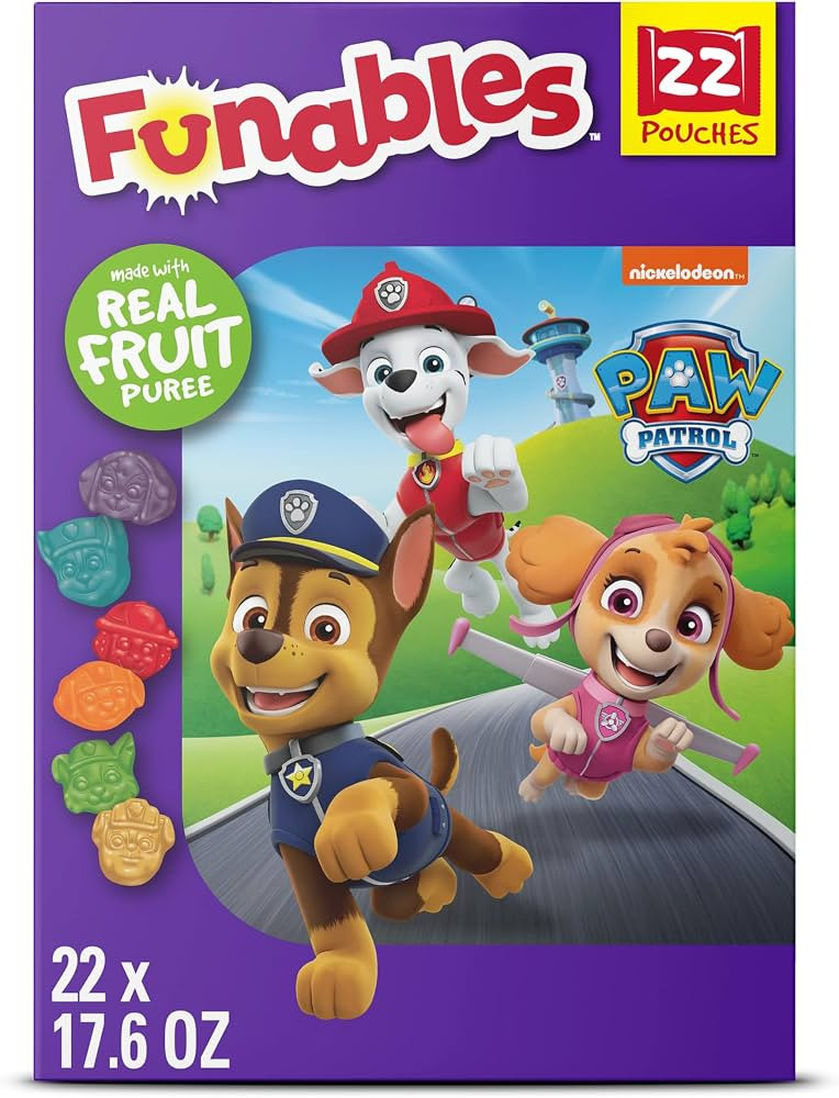 Funables Fruity Snacks, PAW Patrol, Assorted Fruit, Flavored Snacks, 0.8 oz 22 ct | Amazon (US)