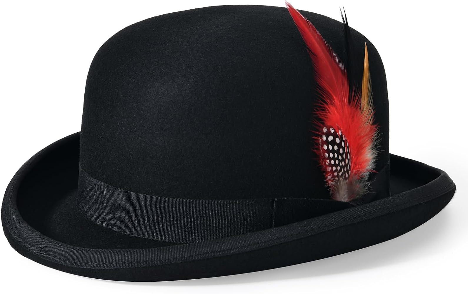 Bowler Hat for Men 100% Wool Derby Hat Mens Dress Hat Fedora Hats for Men Top Hat for Costumes | Amazon (UK)