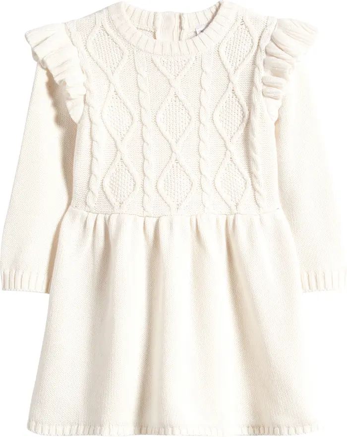 Nordstrom Ruffle Cable Stitch Sweater Dress | Nordstrom | Nordstrom