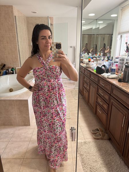 Floral Maxi dress from Amazon! Perfect for spring break. I have a small! Very stretchy. 

#LTKSeasonal #LTKfindsunder50