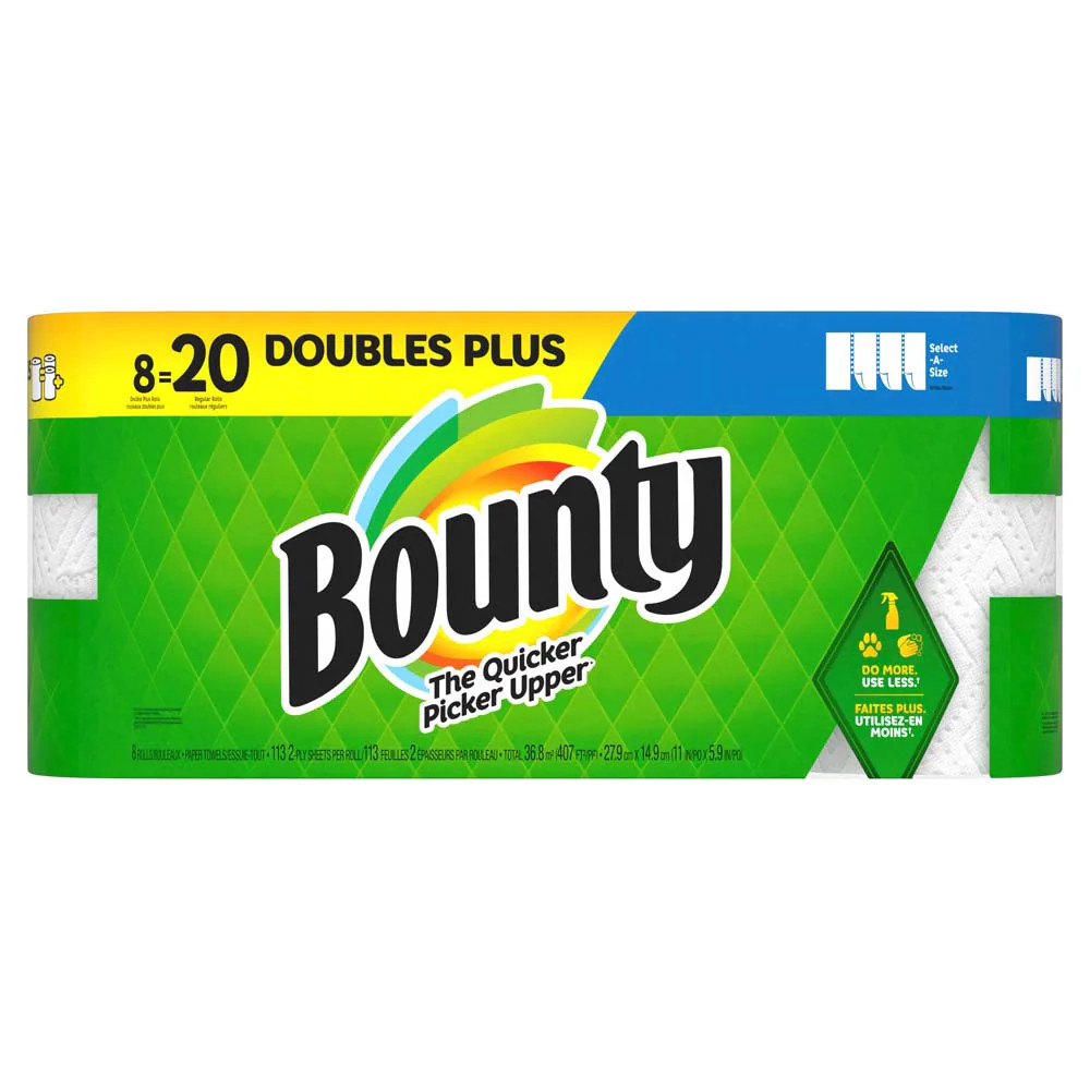 Bounty Doubles Plus Select-a-Size 8 -Count Select-a-size Paper Towels one_size in White | 3077205814 | Lowe's
