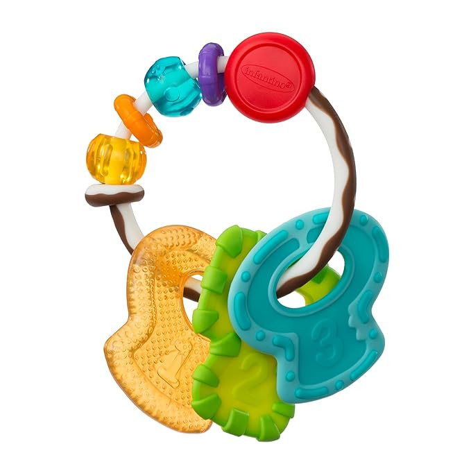 Infantino Cool & Chew Teether Keys, Three Sensory Stimulating Baby Teether Toys, 0M+, Multicolor | Amazon (US)