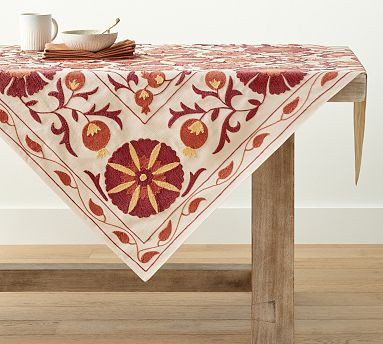 Amelia Embroidered Table Throw | Pottery Barn (US)