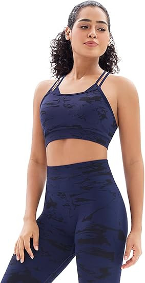 Workout Sets for Women 2 Piece Seamless High Waisted Leggings with Sport Yoga Gym Adjustable Bra | Amazon (US)