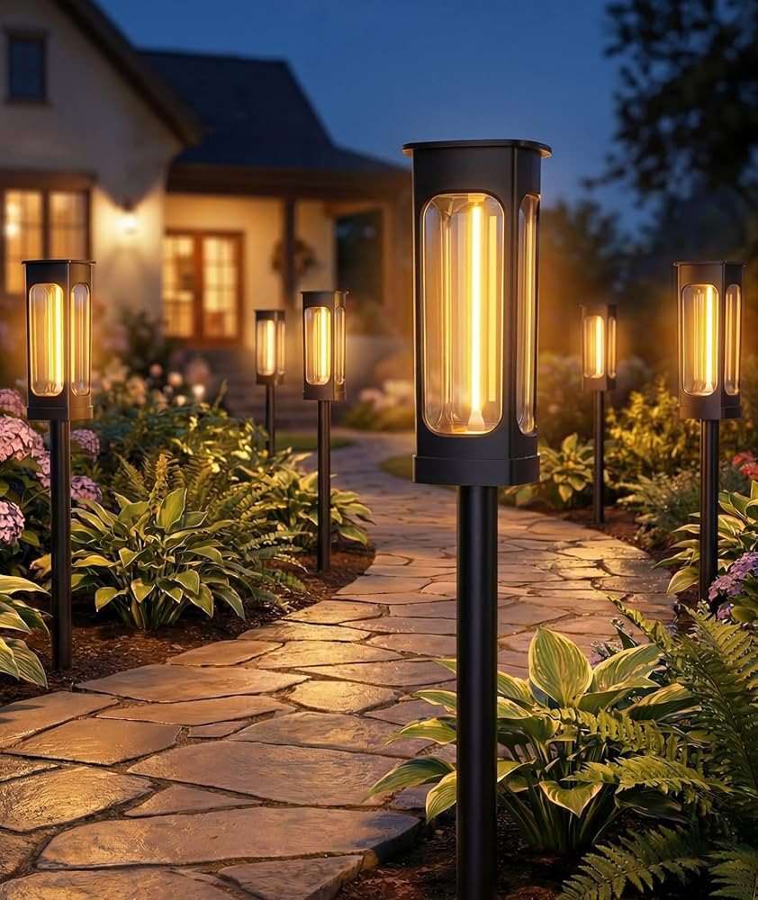Solar Pathway Lights Outdoor - IP55 Waterproof Solar Lights Outdoor with 3000K Warm White LED, Ou... | Amazon (US)