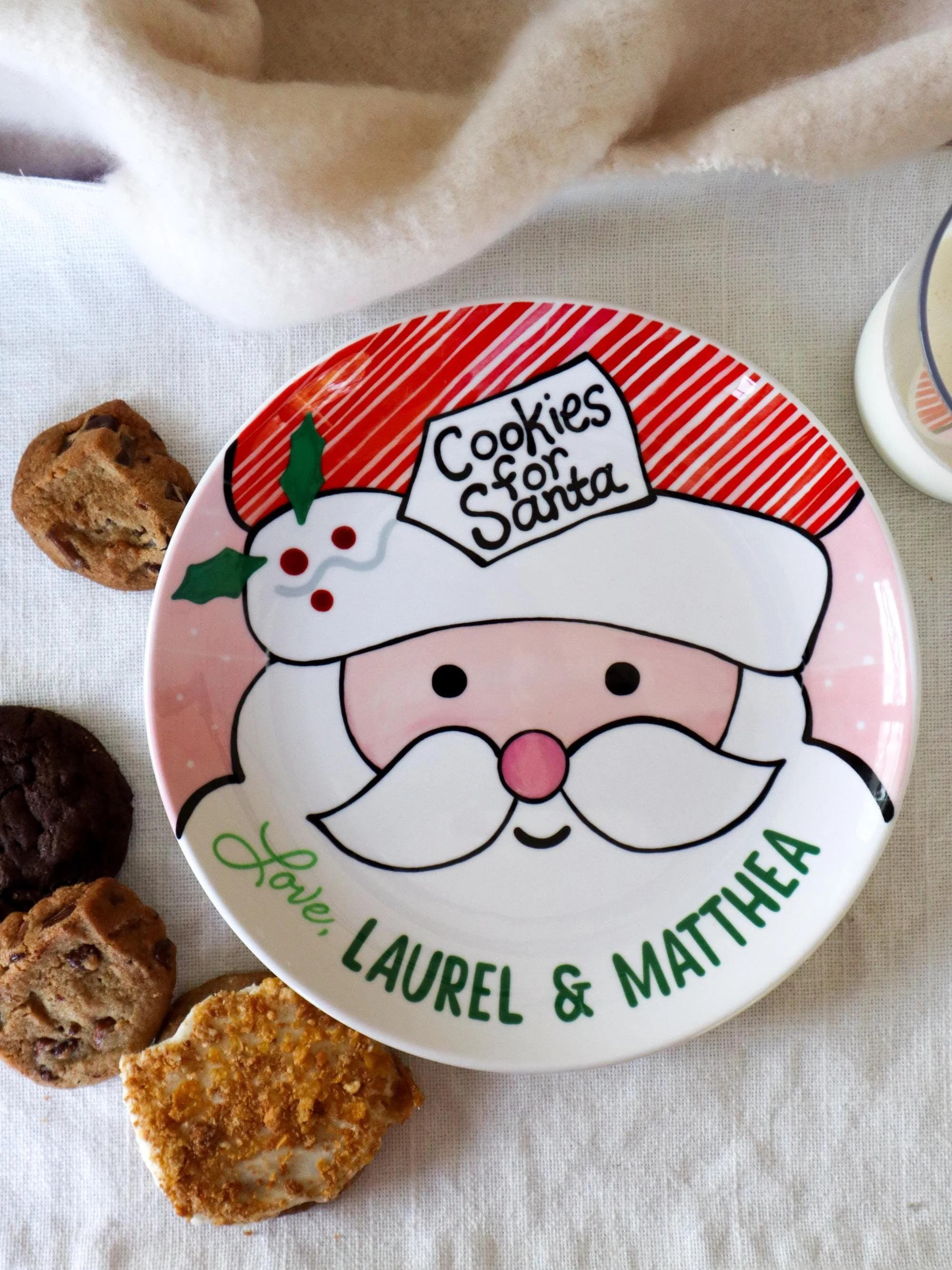 Personalized Cookies for Santa Plate: Ceramic Christmas Eve Heirloom, Dishwasher and Food Safe | Etsy (Global)
