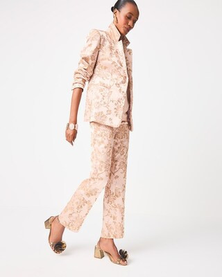 Satin Jacquard Straight Ankle Pants | Chico's