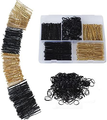 Amazon.com : Lvyesea 300Pcs Hair Pins Kit, Including 100 Pcs U-Shaped Hair Pins 100 Pcs Bobby Pin... | Amazon (US)