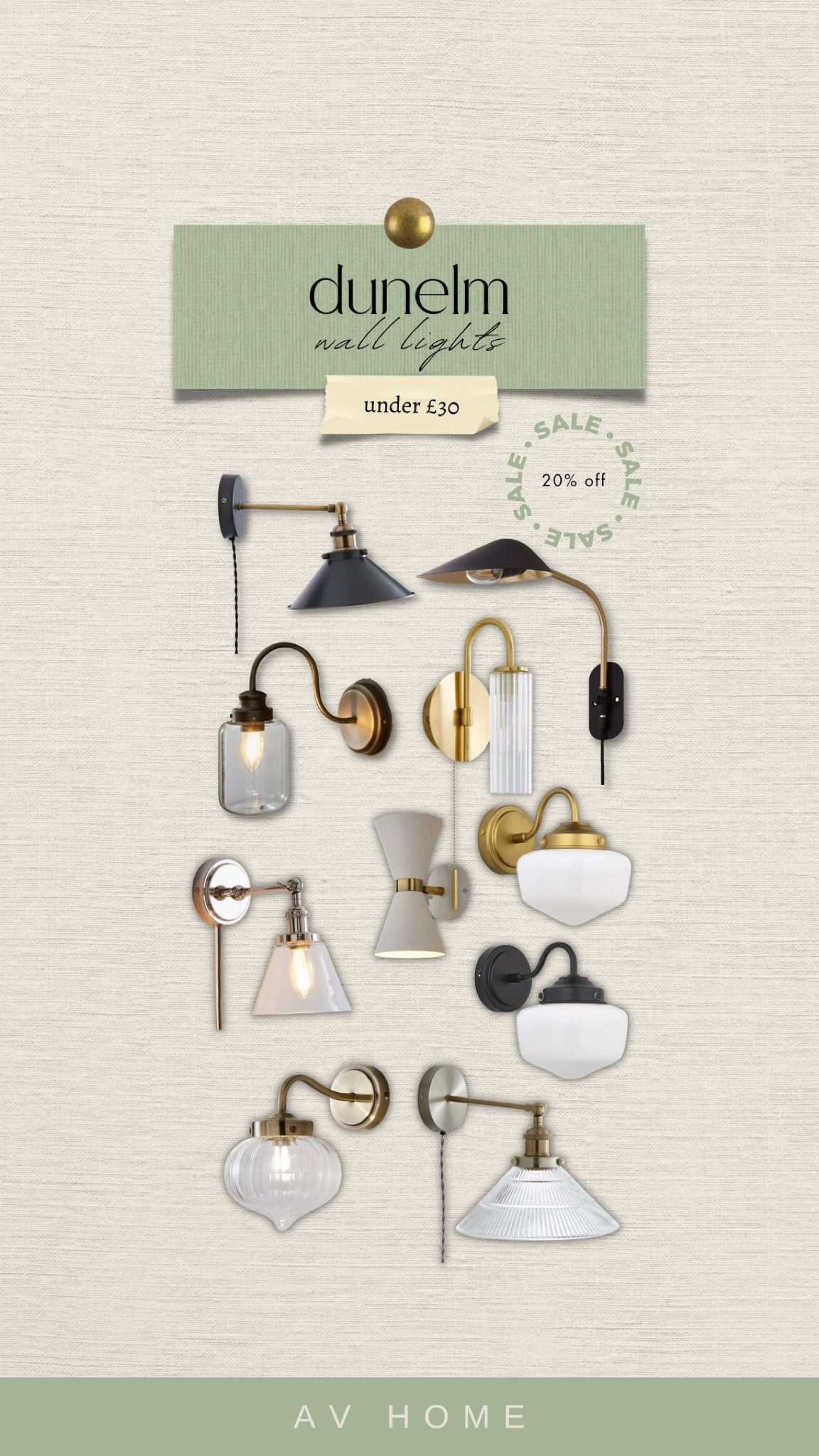Dunelm wall lights 20% off (under £30 round-up)

#LTKFind #LTKeurope #LTKhome