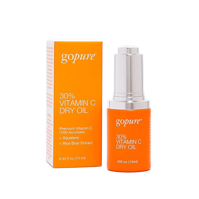 goPure 30% Vitamin C Dry Oil - Dark Spot Reducer with Anti-Aging Vitamin C Oil to Improve Fine Li... | Amazon (US)