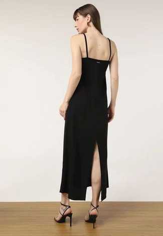 Vestido Forum Midi Fenda Preto | Dafiti (BR)