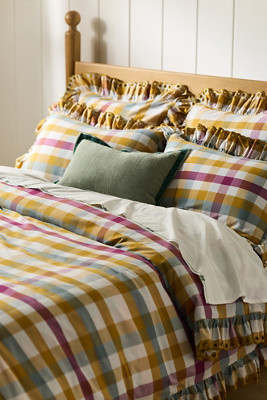 Martha 100% Cotton Striped Ruffled-Edge Duvet | Anthropologie (US)