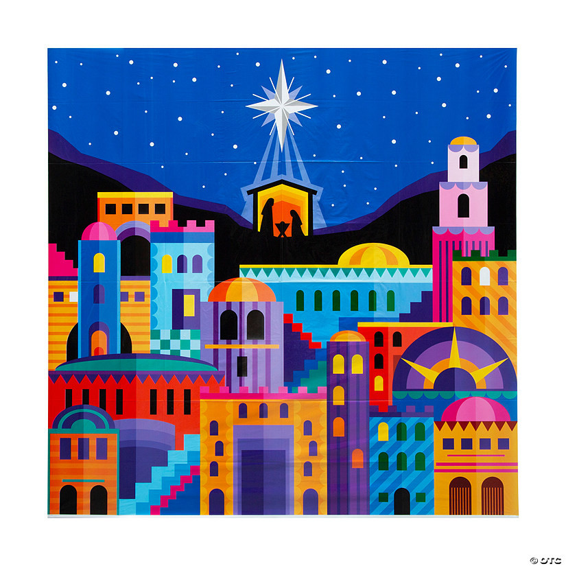 Nativity Brightly-Colored Backdrop | Oriental Trading Company