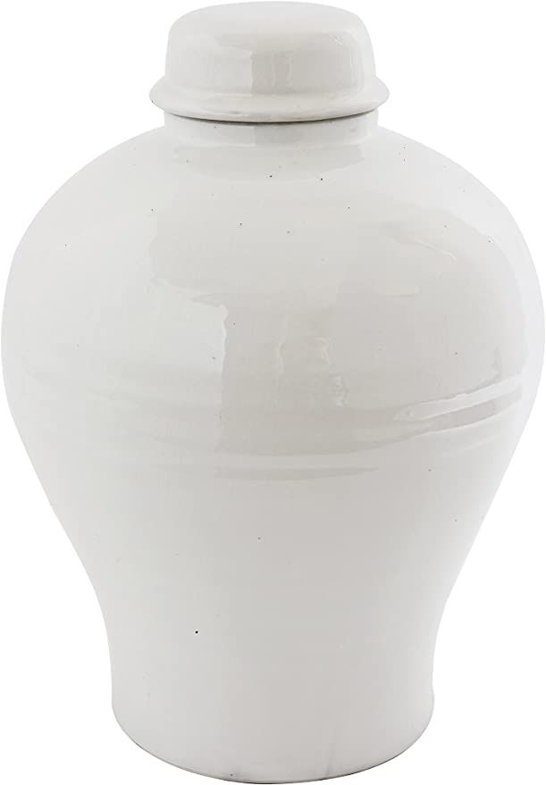 Creative Co-Op Large Round White Terracotta Cachepot, 14 Inch | Amazon (US)