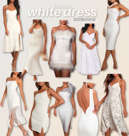 White dress inspo 🤍 perfect for summer brides! Everything is from LuLus & is under $100 🫶🏼

#LTKunder100 #LTKstyletip #LTKwedding